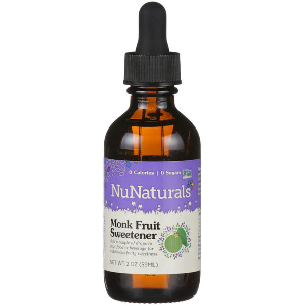 NuNaturals All Natural Liquid Monk Fruit Sugar Free Sweetener, Zero Glycemic Index, Zero Calories, 148 Servings (2 oz)