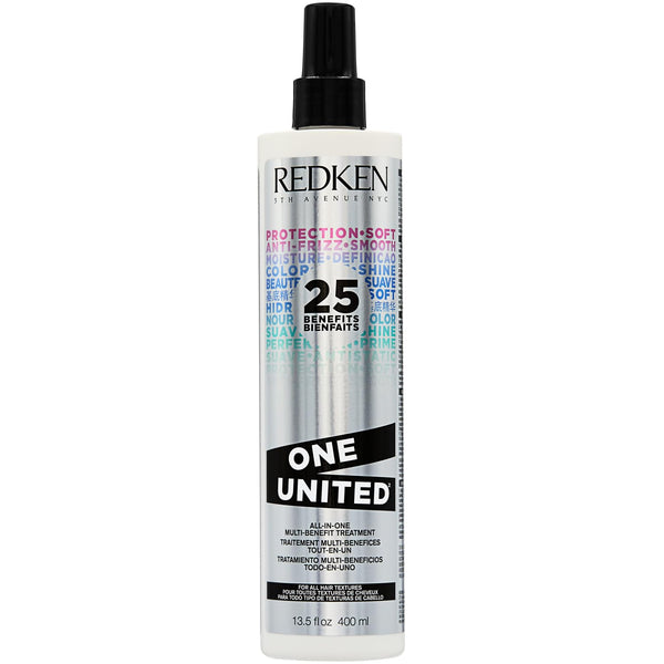 REDKEN All-In-One Leave In Conditioner, Multi-Benefit Treatment and Heat Protectant Spray with Frizz Protection, For All Hair Types, Paraben Free, One United, 400 ml