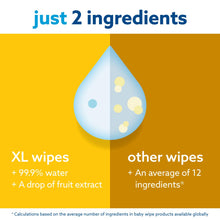 WaterWipes Plastic-Free XL Bathing Wipes for Toddlers & Babies, 99.9% Water Based Wipes, Unscented & Hypoallergenic for Sensitive Skin, 192 Count (12 pack), Packaging May Vary