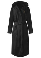 Luxury Turkish Hooded Non-pilling Bathrobe for Women - Soft Terry Cloth Robe for Ultimate Comfort and Style - Crescentt (Black Hooded - XS/S)