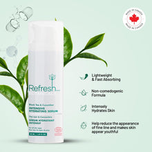 Refresh Botanicals Intensive Hydrating Serum | Certified Organic Hydrating Face Serum Moisturiser | Hypoallergenic, Non-Comedogenic | Vegan, Paraben free | Made in Canada | 50 ML