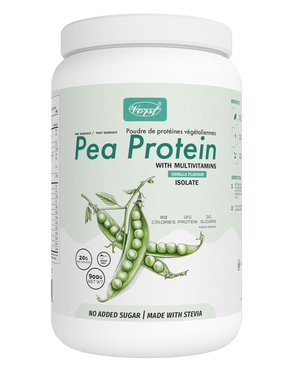 VORST Pea Protein Powder with Multivitamins 900G Vanilla Flavour | Made in Canada | 1 Jar