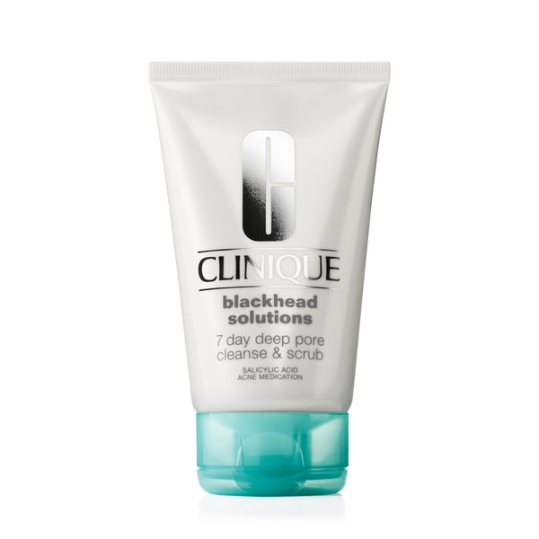 Clinique Blackhead Solutions 7 Day Deep Pore Cleanse & Scrub, Daily Face Cleanser Facial Scrub With Salicylic Acid + Vitamin E For All Skin Types, 125ml