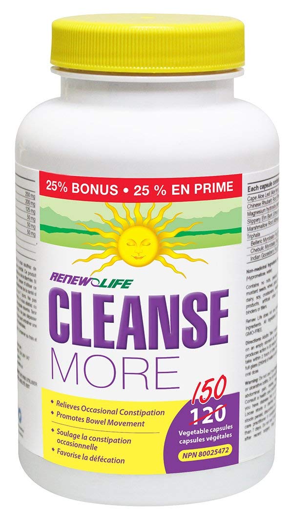 Renew Life CLEANSE MORE 150 capsules (25% BONUS 120+30 FREE)