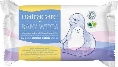 Natracare Organic Cotton Baby Wipes 50 ct (5-Pack)