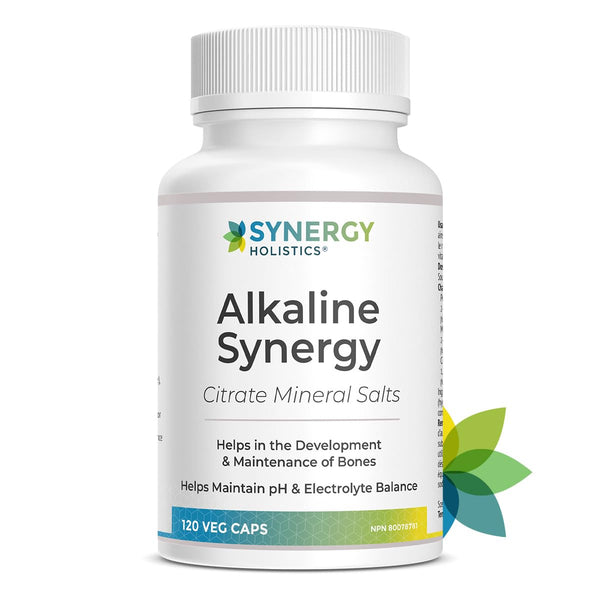 Synergy Holistics | Alkaline Synergy | 120 Caps | Enhances pH Balance, Supports Electrolyte Stability and Reduces Body Acidity. Potassium, Calcium And Magnesium Citrates. Premium Alkaline Supplement - Formulated & Made in Canada