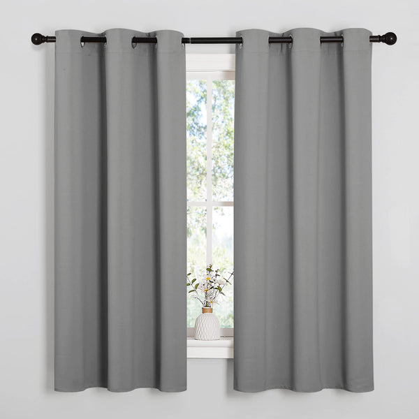 NICETOWN Blackout Curtains 2 Panels for Bedroom- Thermal Insulated Grommet Blackout Curtains 63 Inches Long for Living Room/Kitchen Rideaux occultants (2 Panels, W42 x L63 -Inch,Silver Grey)