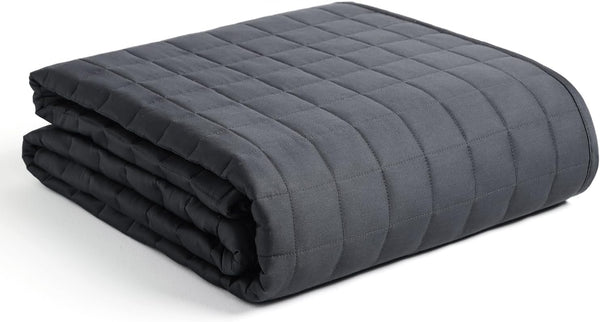 YnM Weighted Blanket, Soothing Cotton, Smallest Compartments with Glass Beads, Bed Blanket for One Person of 60lbs, Ideal for Twin Bed (41x60 Inches, 7 Pounds, Dark Grey)