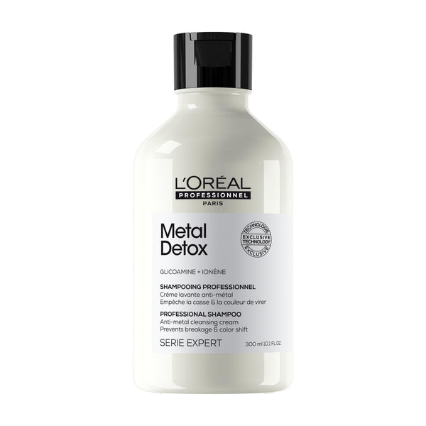 L’Oréal Professionnel Metal Detox Shampoo, Protects Color-Treated Hair From Damage and Breakage, For Smooth, Strong & Shiny Looking Hair, Rich & Creamy Texture, Serie Expert, 300 ml