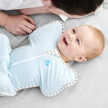 Love To Dream Swaddle UP, Dramatically better sleep, Allow baby to sleep in their preferred arms up position for self-soothing, snug fit calms startle reflex, Blue, Medium, 13-18.5 lbs.