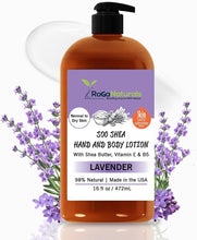 RaGaNaturals Lavender Body Lotion - Lavender Shea Butter Lotion with Argan and Avocado Oil - Plant Based, All Natural, Non-Greasy, Vegan, Cruelty-Free, Deeply Nourishing Moisturizer - 16 Fl Oz