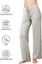 ROSYLINE Casual Womens Pants Soft Lounge Pants Sleep Pajama Bottoms with Pocket Black/Gray M