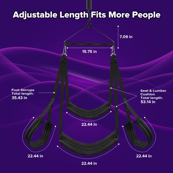 RNPFOR 360 Degree Sex Swing for Adults Couple Sex Toys Comfortable Adult Sex Restraining Set Adult Tools Bondage Restraints BDSM Set Adjustable Straps for Couples Lovers