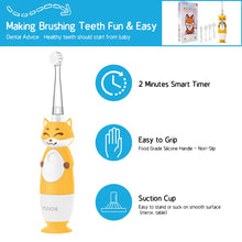 YUNCHI Baby Toothbrush, Toddler Toothbrush Age 0-4 Years, K3 Sonic Baby Electric Toothbrush with LED Smart Timer, BPA Free Baby Toothbrush 0 Months and up, Baby Toddler Electric Toothbrush 4 Heads