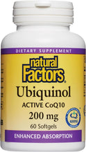 Natural Factors - Ubiquinol Active CoQ10 200mg, 60 Softgels