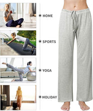 ROSYLINE Casual Womens Pants Soft Lounge Pants Sleep Pajama Bottoms with Pocket Black/Gray M