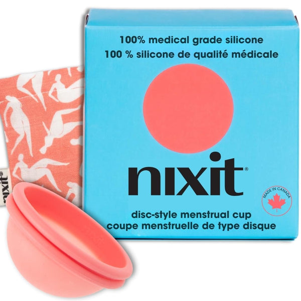 Nixit Menstrual Disc | Ultra-Soft Medical-Grade Silicone | Reusable | Holds 2x Period Cup or 6 Tampons | 12 Hour Protection | Light & Heavy Flow | Made in Canada | Menstrual Cup, Pad & Tampon Alternative