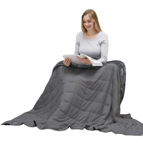 Weighted Blanket 10 Pounds Flannel, MOTRIP Soft Bed Blanket with Sanded Reversible, 48''x72'' 10lbs Dark Grey