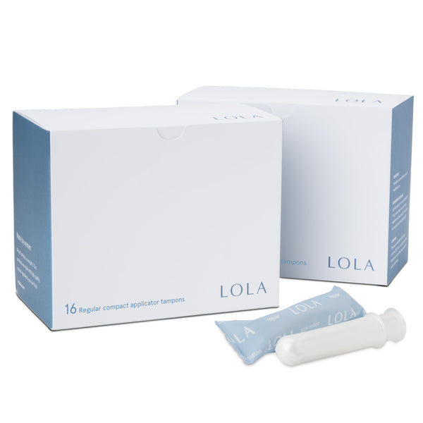 LOLA Regular Organic Tampons - 32 Count - Regular Non-Toxic Tampons, Cotton Tampons for Women, Period Feminine Hygiene, Feminine Care Product Multipack, HSA FSA Approved,