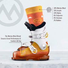 OutdoorMaster Kids Ski Socks - Merino Wool Blend, Over The Calf Design w/Non-Slip Cuff