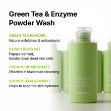 BY WISHTREND Green Tea & Enzyme Powder Wash 3.88 Ounce, All-in-one, Hydrating daily facial cleanser and Gentle exfoliator for pores and blackheads