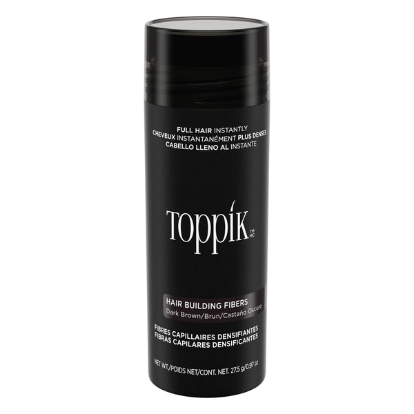 TOPPIK Hair Building Fibers for Instantly Fuller Hair, Dark Brown, 27.5 g, Fill In Fine or Thinning Hair, Instantly Thicker Looking Hair, Multiple Shades for Men & Women