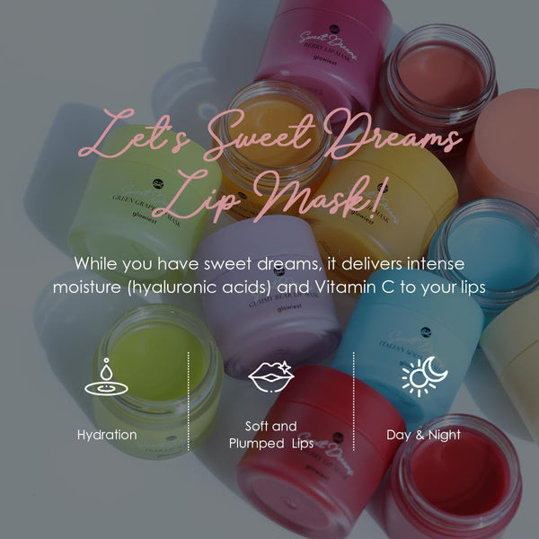 Sweet Dreams Lip Mask-Nourishing, Plumping and Hydrating Lip Balm | Ecofriendly Lip Sleeping Mask | Hyaluronic Acids+Vitamin C+Shea Butter+Antioxidants | Peach