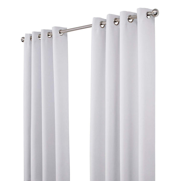 NIM TEXTILE Thermal Insulated Blackout Curtains, 140" Total Width, Room Darkening Window Panel Grommet Top Drapes - 2-Panels Set, 70" W x 84" L, White Grey