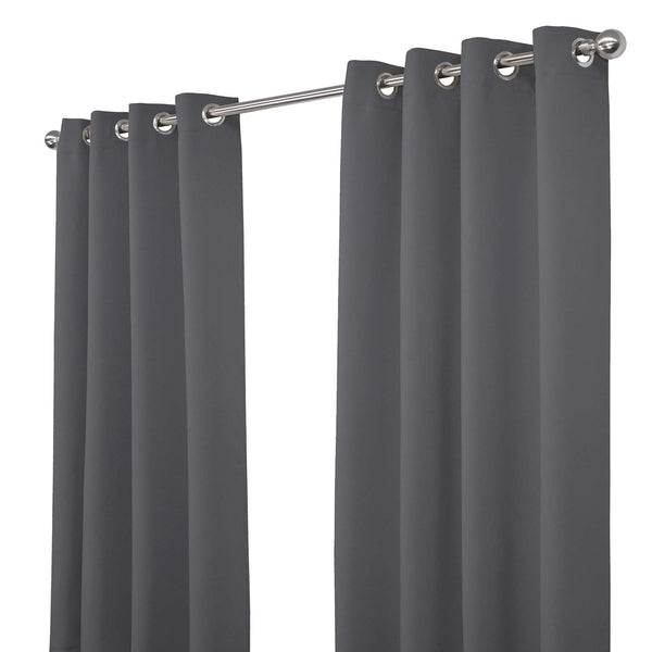 NIM TEXTILE Thermal Insulated Blackout Curtains, 110" Total Width, Room Darkening Window Panel Grommet Top Drapes, 2-Panels Set, 55" W x 96" L, Charcoal