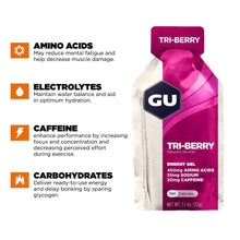 GU ENERGY Original Sports Nutrition Energy Gel, Tri Berry, 24-Count