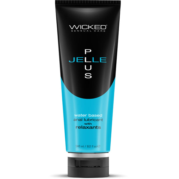 Wicked Sensual Care Jelle Plus Gel Lube 8 oz (240 mL) - Water-Based Personal Lubricant, Latex friendly, Never Sticky