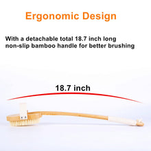 Wet Dry Body Brush Exfoliator 2 Pack, COINPOTIA Bamboo Bath Shower Scrub Brushes with Detachable Long Handle, Boar Bristles Brush Exfoliates Dead Skin, Back Scrubber Exfoliator Massage Women Men Old