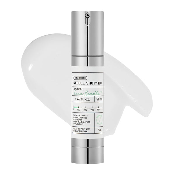 VT COSMETICS CICA Reedle Shot 100, Daily Night Exosome, Microneedling Serum, Centella Asiatica, Hyaluronic Acid, Exfoliation, Soft Skin, Regeneration, Glass Skin, Korean Skin Booster 1.69Fl Oz (50ml)