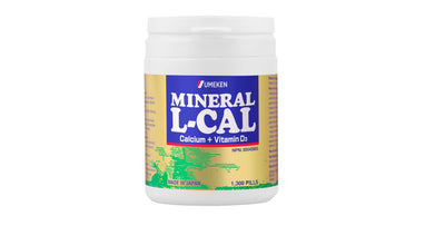 Umeken Mineral L-Cal Supplement, Small Bottle, 2 Month Supply, Enriched with Magnesium, Vitamin D3 and Minerals, 130g, 1300 Balls (Pack of 1)