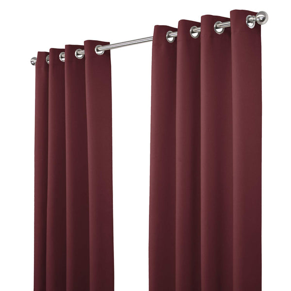 NIM TEXTILE Thermal Insulated Blackout Curtains Room Darkening Window Panel Grommet Top Drapes - Sofiter Collection - 110 In Total Width, 2-Panels Set, 55 In W x 63 In L, Burgundy