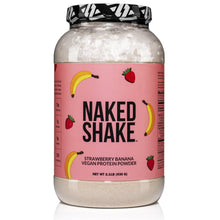 Naked Shake – Vegan Protein Powder, Strawberry Banana – Flavored Plant Based Protein From US & Canadian Farms with MCT Oil, Gluten-Free, Soy-Free, No GMOs or Artificial Sweeteners – 2.1 Pounds