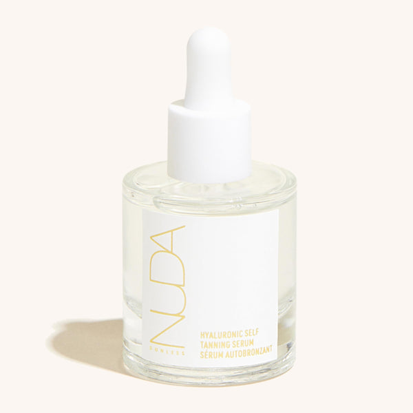 Nuda Hyaluronic Self Tanning Serum | Lightweight Hyaluronic Acid Serum for a Gradual Tan | Hydrating Liquid Bronzer with Antioxidants & Vitamin E | Vegan Self Tanner, Non-Transferring, (30mL)