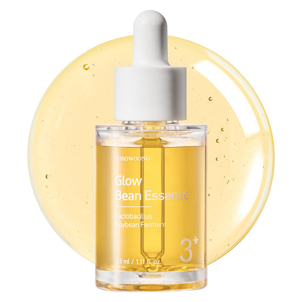 TOSOWOONG Glow Bean Essence, 31,025ppm Soybean Ferment Extract, Glass Skin, Exfoliating, Hydrating, Radiant, Moisturizer, Barrier, Face Serum, Korean Skin Care, 33ml / 1.11 fl. oz.