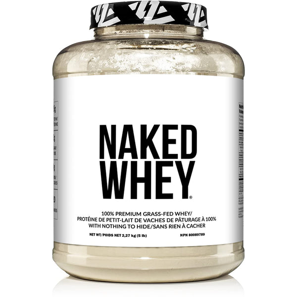 NAKED WHEY 5LB 100% Grass Fed Whey Protein Powder - 1 Undenatured, Bulk, Unflavored - GMO, Soy, and Gluten Free - No Preservatives - Stimulate Muscle Growth - Enhance Recovery - 76 Servings