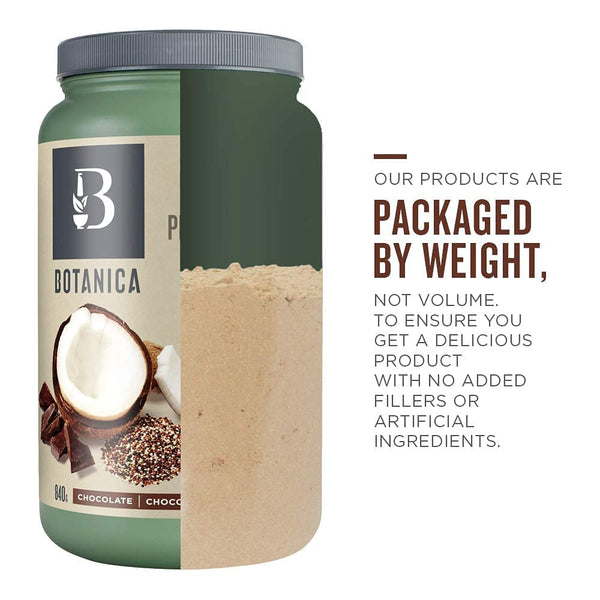 Botanica Perfect Protein Powder Chocolate - 20g plant-based protein per serving, Non-GMO, Stevia and Sugar-Free, Gluten-free, dairy-free, vegan, chocolate pre-workout or post-workout protein powder for men and women, 20 day supply