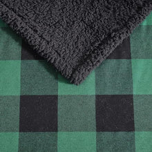 Eddie Bauer - Blanket, Super Soft Reversible Sherpa & Brushed Fleece Bedding, Throw Blankets for Couch, Ideal for Lounging (Cabin Plaid Green)