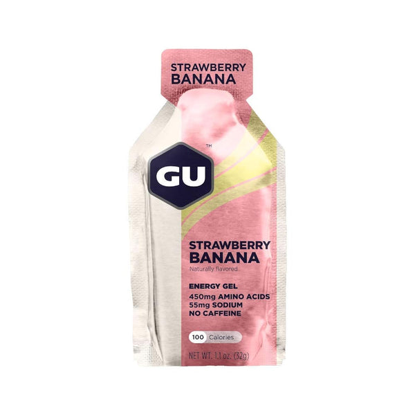 GU ENERGY Original Sports Nutrition Energy Gel, Strawberry Banana, 24-Count