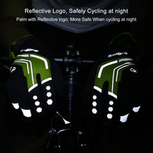 INBIKE Cycling Gloves Mountain Bike Gloves Thermal Gel Pad Gloves Windproof Reflective Full Finger Green X-Large