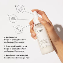 OUAI Leave In Conditioner - Multitasking Heat Protectant Spray for Hair - Prime Hair for Style, Smooth Flyaways, Add Shine and Use as Detangling Spray - No Parabens, Sulfates or Phthalates (4.7 oz)