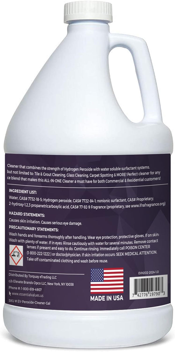 Peroxide Cleaner 5%, Safer Choice Certified | Made in USA, Multi-Surface - Extra Concentrated - Ideal for Residential | Commercial | Retail | Hospital Facilities | Restaurants & More