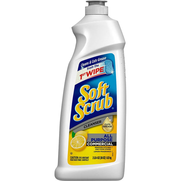 Soft Scrub All Purpose Commercial Surface Cleanser, Lemon, 36 Fluid Ounces