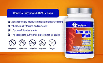 CanPrev Immuno Multi, 90 Veg Caps, 30-Day Supply - Vegan and Non-GMO - Daily Multivitamin with N-Acetyl-Cysteine and 21 Essential Nutrients, Balanced Formula - Includes 10 Antioxidants for Vitality