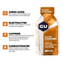 GU ENERGY Original Sports Nutrition Energy Gel, Salted Caramel, 24-Count