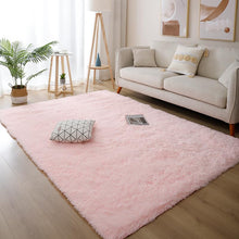 Poboton Super Soft Shaggy Area Rugs Fluffy Carpets, Indoor Area Rugs for Living Room Bedroom Kids, College Students Home Decor, Rectangular Fuzzy Rug, 4x6 Feet, Solid-Pink