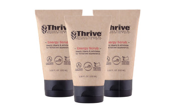 THRIVE All Natural Face Scrub For Men & Women - Exfoliating Face Wash Unclogs Pores & Helps Prevent Blackheads and Ingrown Hairs - Mens Skin Care Made In USA - Mens Facial Scrub and Exfoliator (3 Units)